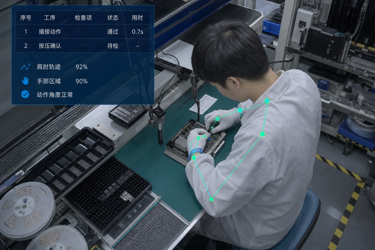 装配工位作业员行为姿态识别主图
