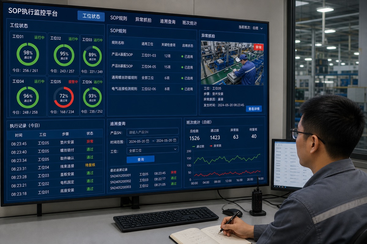 作业指导书自动比对追溯界面