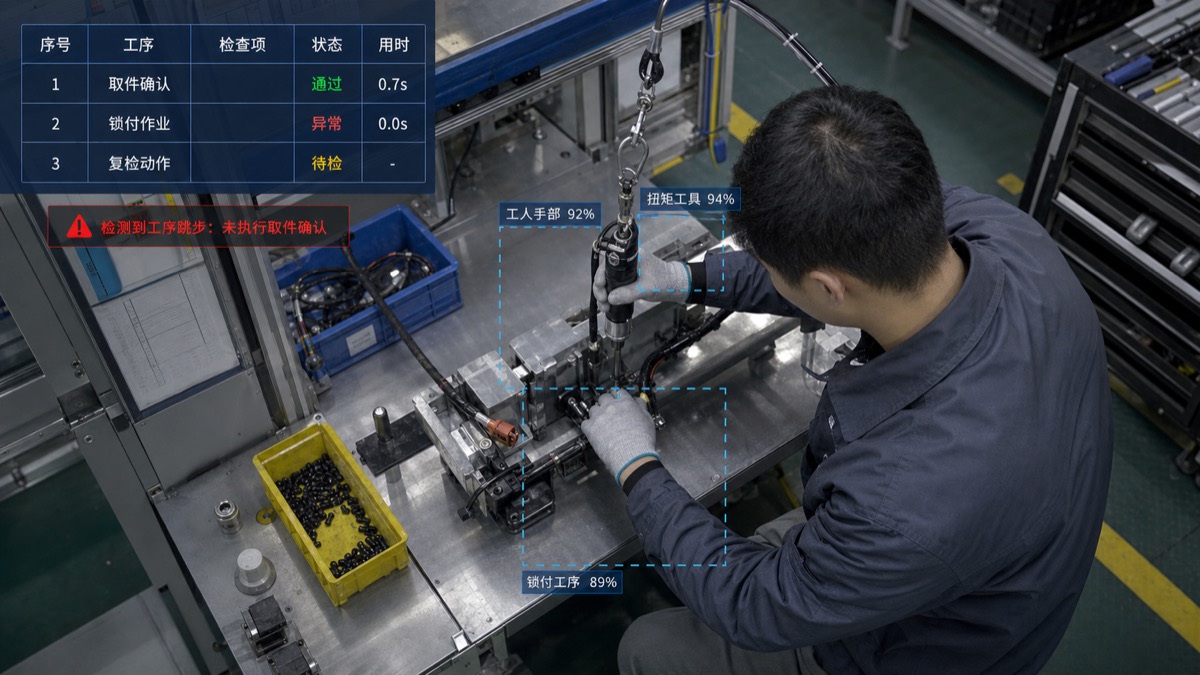 工人行为分析：AI-SOP如何识别违规与跳步